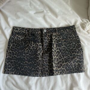 Leopard Print Mini Skirt